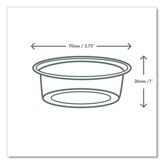 Portion Pots, 2 oz, Plastic, Clear, 2,000/Carton