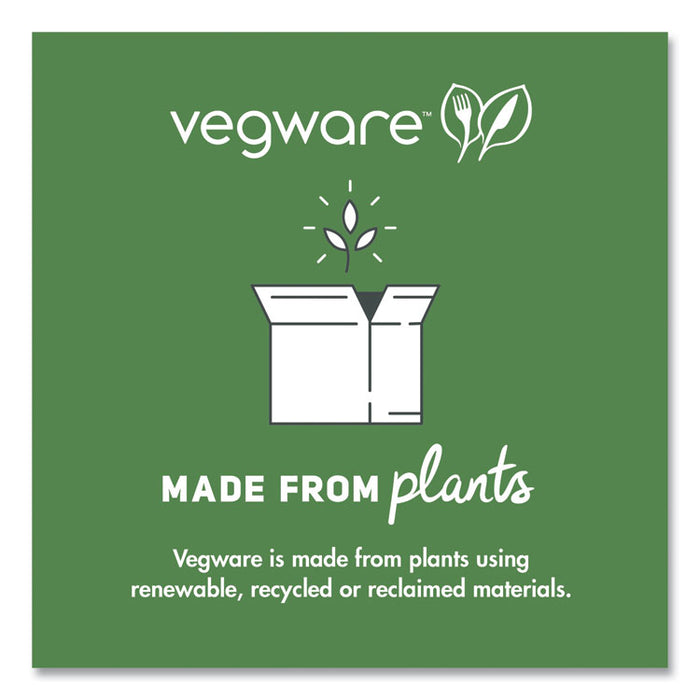 White Molded Fiber Clamshell Container, Compostable, 7.9 x 7.9 x 2.9, White, Sugarcane, 200/Carton