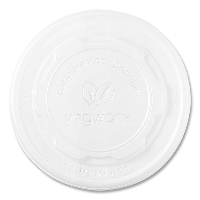 115-Series Flat Hot Lids, Compostable, For Use With 115-Series Soup Containers, White, Plastic, 500/Carton