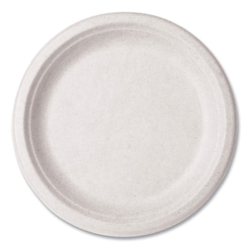 Nourish Molded Fiber Tableware, Compostable, Plate, Sugarcane, 9" dia, White, 500/Carton