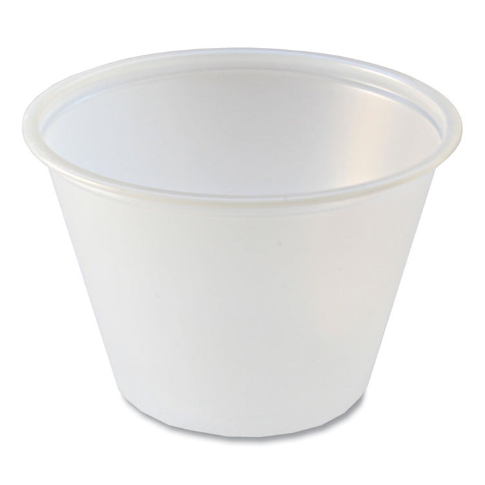 Portion Cups, 2.5 oz, Plastic, Translucent, 125/Sleeve, 20 Sleeve/Carton