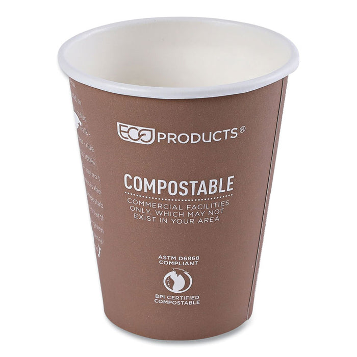 World Art Renewable and Compostable Hot Cups, 8 oz, Paper, Plum, 50/Pack, 20 Packs/Carton