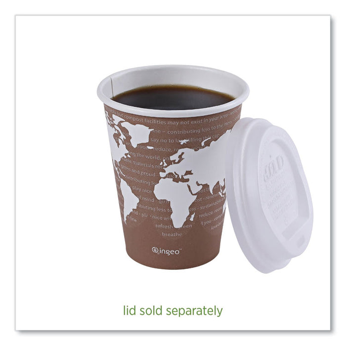 World Art Renewable and Compostable Hot Cups, 8 oz, Paper, Plum, 50/Pack, 20 Packs/Carton