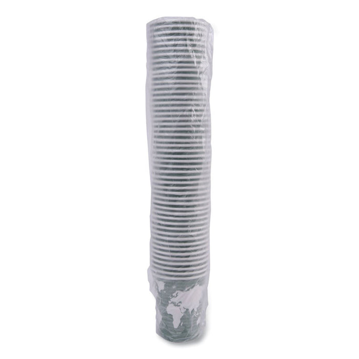 World Art Renewable and Compostable Hot Cups, 12 oz, Paper, Sage, 50/Pack, 20 Packs/Carton