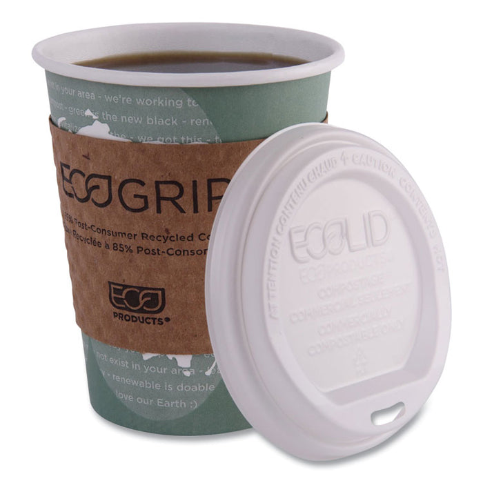 World Art Renewable and Compostable Hot Cups, 12 oz, Paper, Sage, 50/Pack