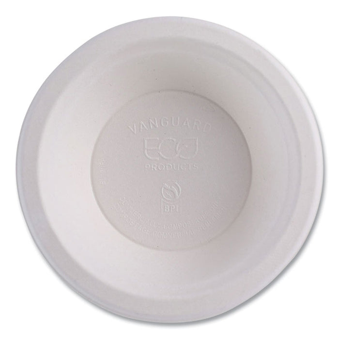 Vanguard Renewable and Compostable Sugarcane Bowls, 12 oz, White, 1,000/Carton