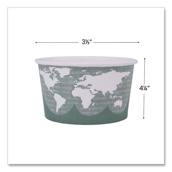 World Art Renewable and Compostable Food Container, 12 oz, 4.05" Diameter x 2.5" h, Moss, Paper, 25/Pack, 20 Packs/Carton