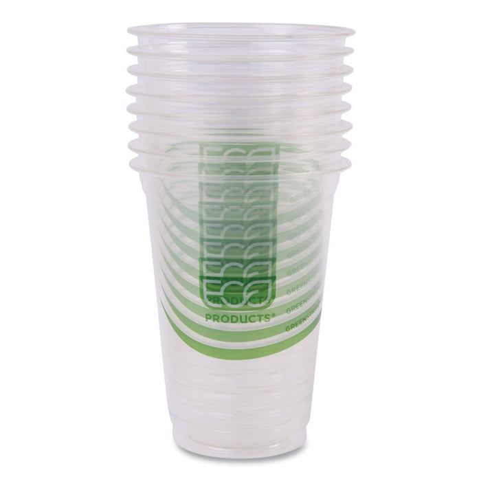 GreenStripe Renewable and Compostable Cold Cups, 16 oz, Plastic, Clear, 50/Pack, 20 Packs/Carton