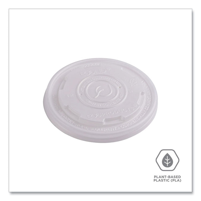 World Art PLA-Laminated Soup Container Lids, Fits 8 oz, Translucent, Plastic, 50/Pack, 20 Packs/Carton