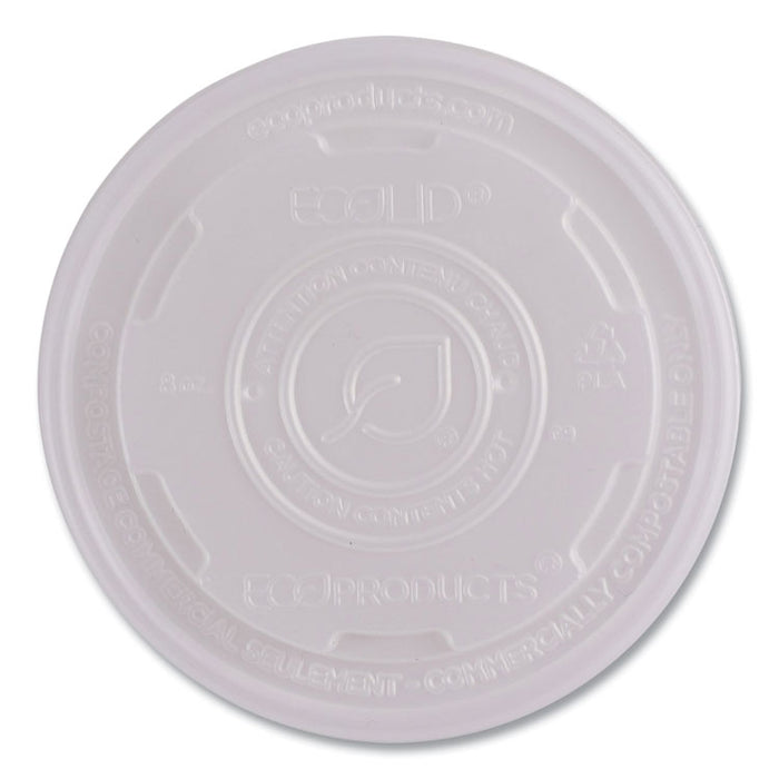 World Art PLA-Laminated Soup Container Lids, Fits 8 oz, Translucent, Plastic, 50/Pack, 20 Packs/Carton