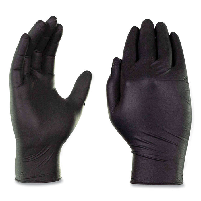 Industrial Nitrile Gloves, Powder-Free, Large, 3 mil Thick, 9.5" Long, Black, 100/Box, 10 Boxes/Carton