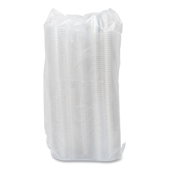 SafeSeal Tamper-Resistant, Tamper Evident Bowls, Flat Lid, 8 oz, 4.6 x 8.84 x 2.49, Clear, Plastic, 272/Carton