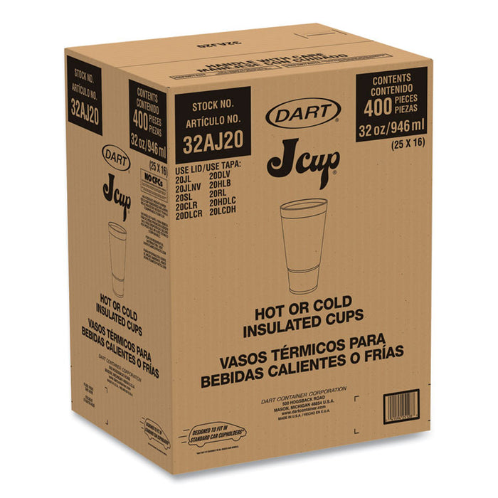 Breeze Hot/Cold Insulated Foam Drinking Cups, Pedestal Cup, 32 oz, Teal/White/Blue, 400/Carton