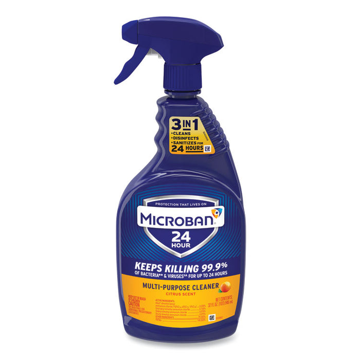 24-Hour Disinfectant Multipurpose Cleaner, Citrus Scent, 32 oz Spray Bottle