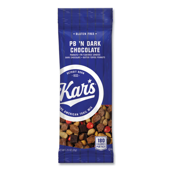 Trail Mix, Dark Chocolate/Peanut Butter, 1.25 oz Packet, 24/Box