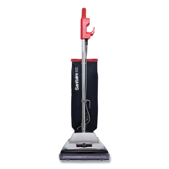 TRADITION QuietClean Upright Vacuum SC889A, 12" Cleaning Path, Gray/Red/Black