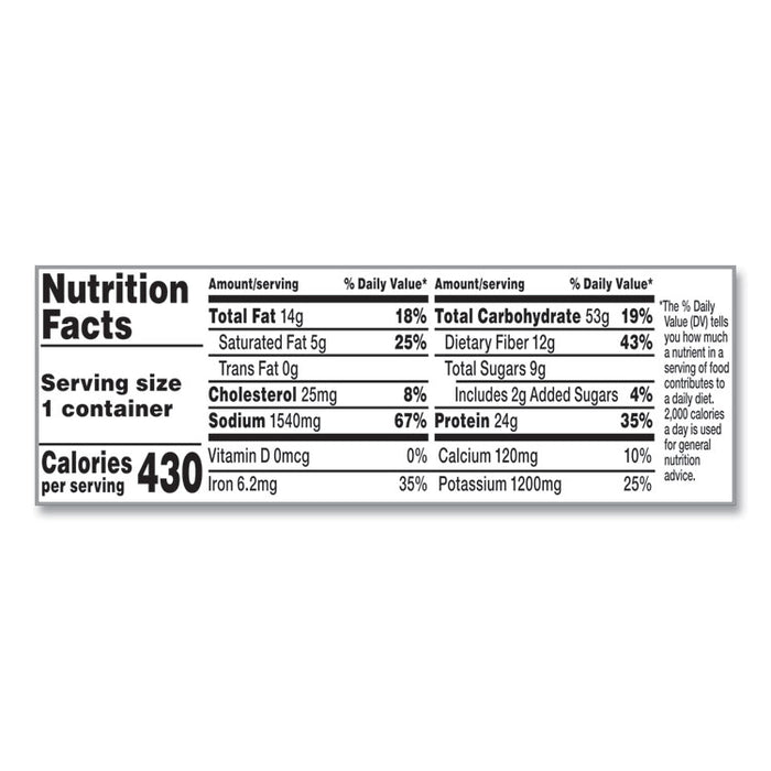 Chunky Chili with Beans, 15.25 oz Bowl, 8/Carton