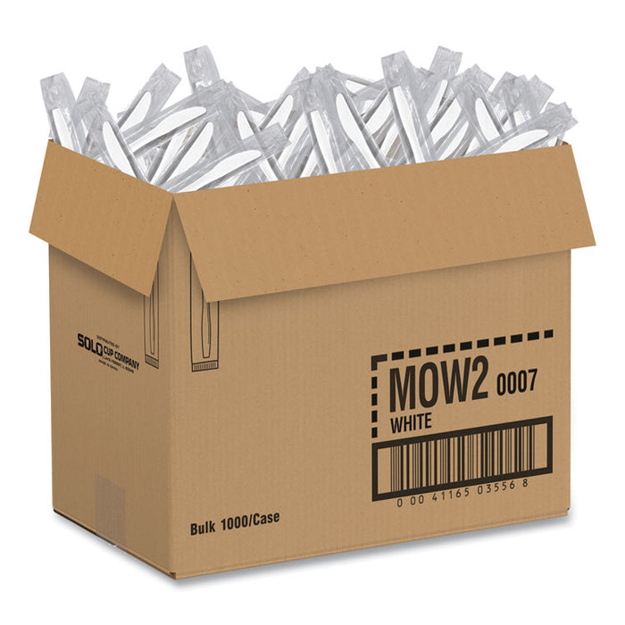 Regal Mediumweight Cutlery, Individually Wrapped, Knife, Plastic, White, 1,000/Carton