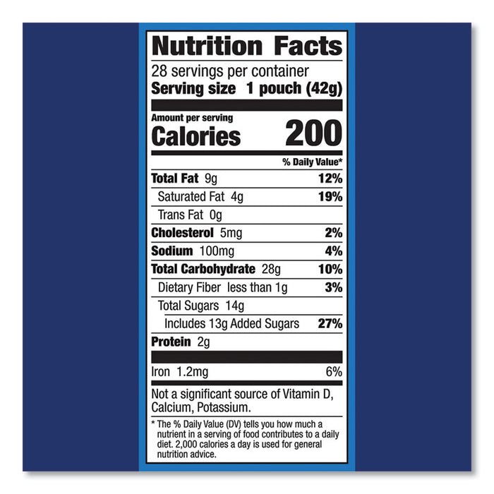 Soft Baked Mini Chocolate Chip Cookies, 1.5 oz Pouch, 28/Pack