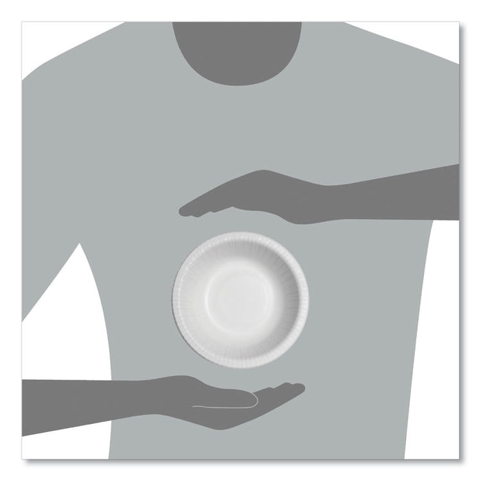 Bare Eco-Forward Clay-Coated Paper Dinnerware, ProPlanet Seal, Bowl, 12 oz, White, 125/Bag, 8 Bags/Carton