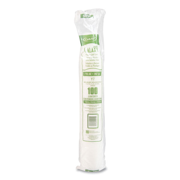 High-Impact Polystyrene Cold Cups, 7 oz, Plastic, Translucent, 100/Pack