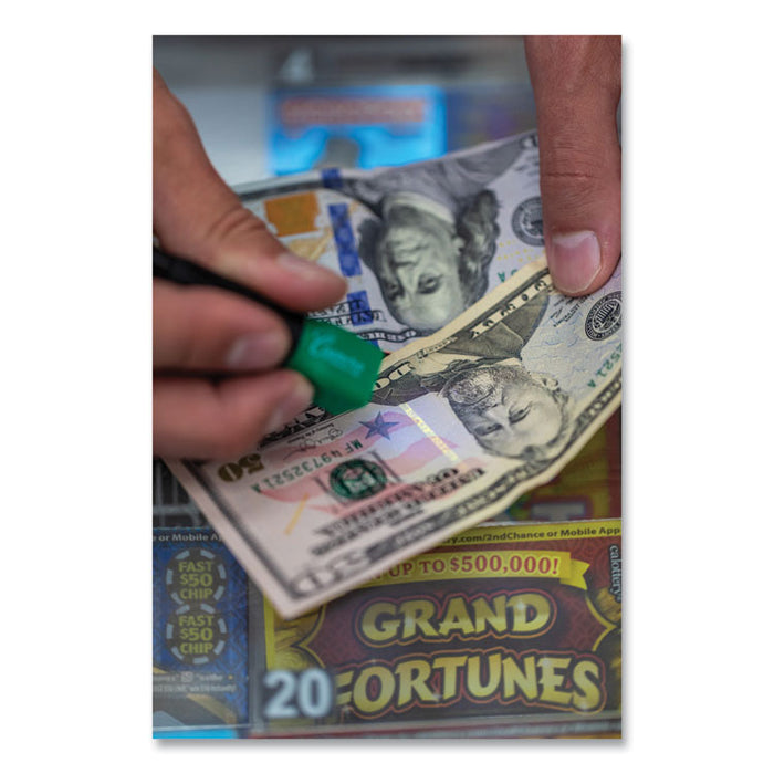Counterfeit Money Detection System for USD and Most International Currencies, 2 Detection Methods, 0.8 x 0.8 x 6, Black/Green