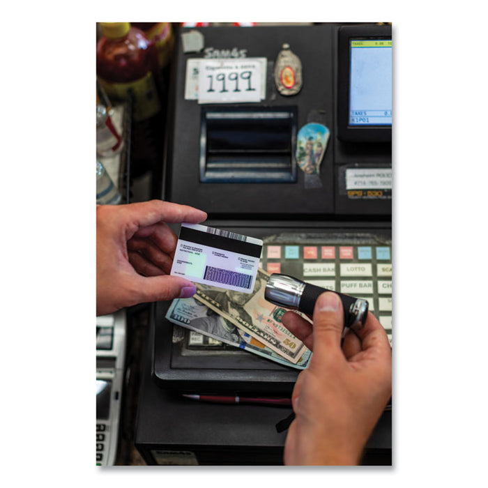 UV Pro Ultraviolet Counterfeit Detector for USD and Most International Currencies, Black/Silver