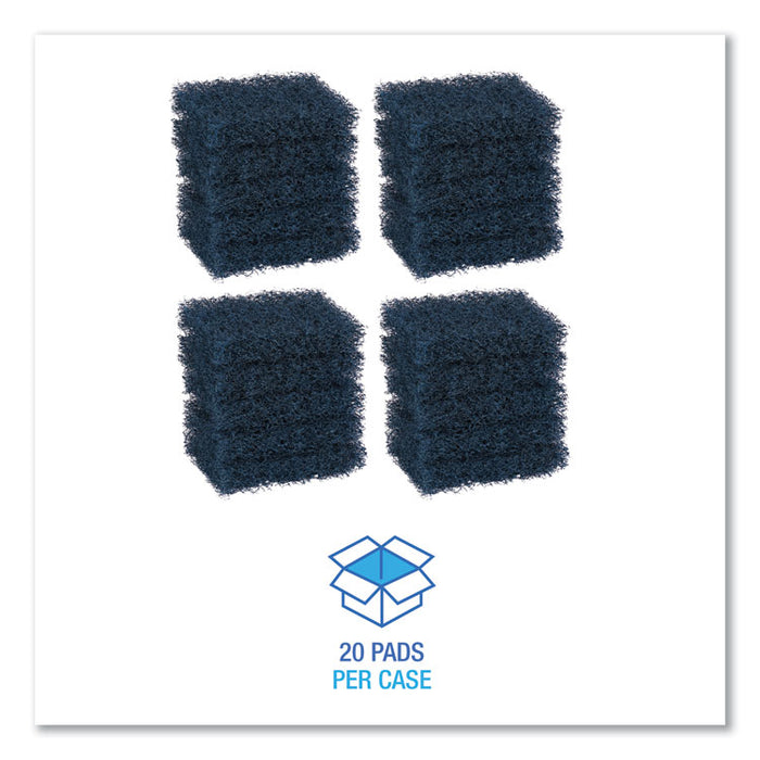Extra Heavy-Duty Scouring Pad, 3.5 x 5, Dark Blue, 20/Carton