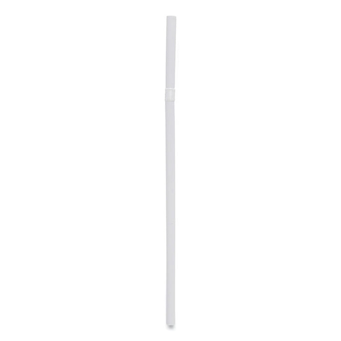 Flexible Wrapped Straws, 7.75", Plastic, White, 500/Pack, 20 Packs/Carton