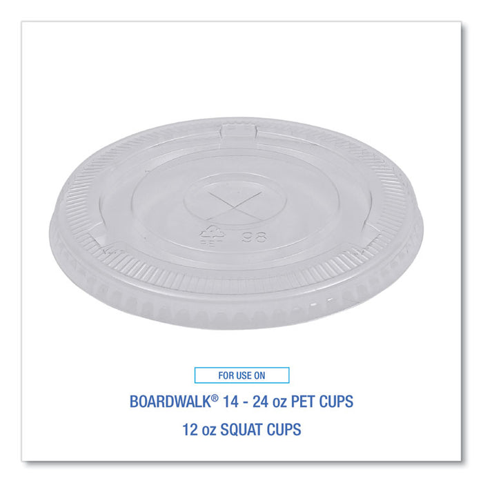 PET Cold Cup Lids, Fits 14 oz to 24 oz Cold Cups, Plastic, Clear, 100/Sleeve, 10 Sleeves/Carton