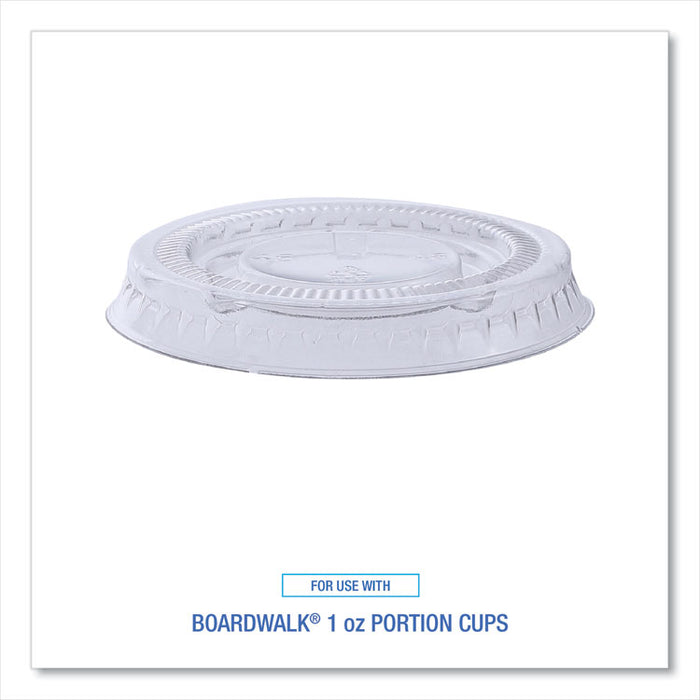 Souffle/Portion Cup Lids, Fits 1 oz Portion Cups, Plastic, Clear, 2,500/Carton