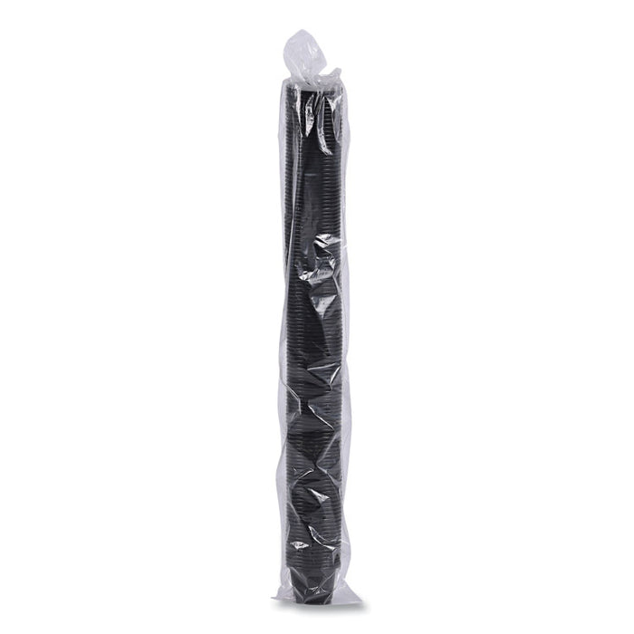 Souffle/Portion Cups, 1 oz, Plastic, Black, 125/Sleeve, 20 Sleeves/Carton