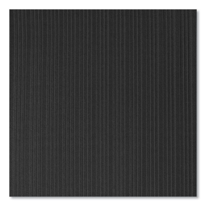 Ribbed Vinyl Anti-Fatigue Mat, Rectangular, Black Ribbed Surface, 36" x 12 ft