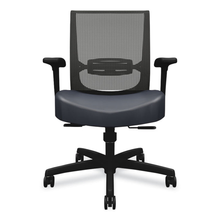 Convergence Mid-Back Task Chair, Synchro-Tilt and Seat Glide, Supports Up to 275 lb, Navy Seat, Black Back/Base