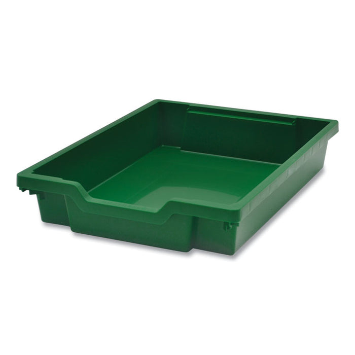 Callero Plus Double Column Trolley Set 05, Metal, 1 Shelf, 16 F1 Shallow Bins, 27.4" x 17.3" x 41.5", Silver/Grass Green