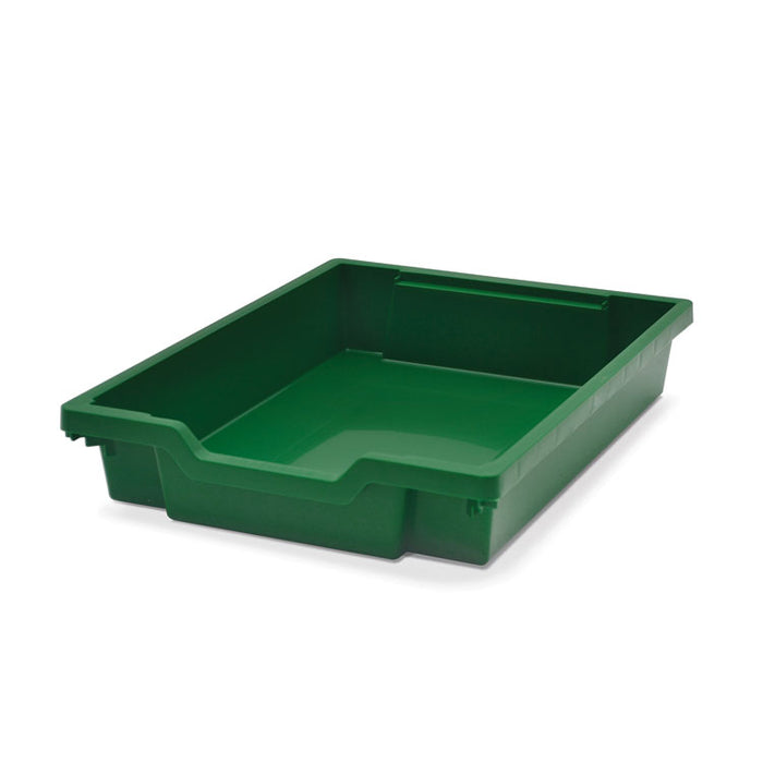 Callero Plus Double Column Trolley Set 18, Metal, 1 Shelf, 8 F1 Bins, 4 F2 Bins, 27.4" x 17.3" x 41.5", Silver/Grass Green