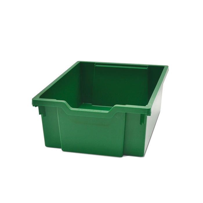Callero Plus Double Column Trolley Set 18, Metal, 1 Shelf, 8 F1 Bins, 4 F2 Bins, 27.4" x 17.3" x 41.5", Silver/Grass Green