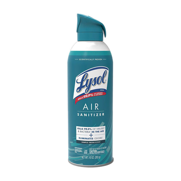 Air Sanitizer Spray, Simple Fresh Scent, 10 oz Aerosol Spray, 6/Carton