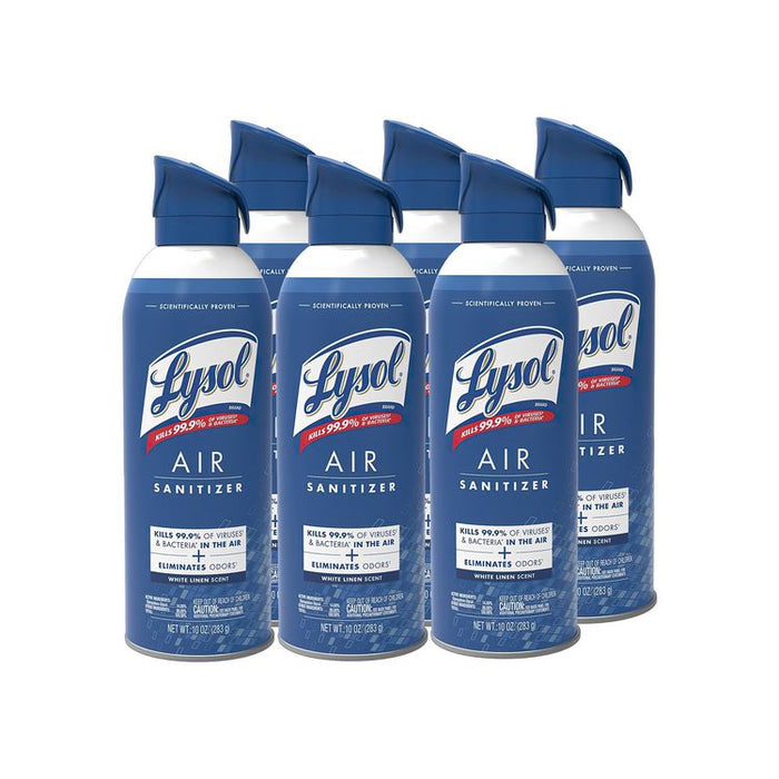 Air Sanitizer Spray, White Linen Scent, 10 oz Aerosol Spray, 6/Carton