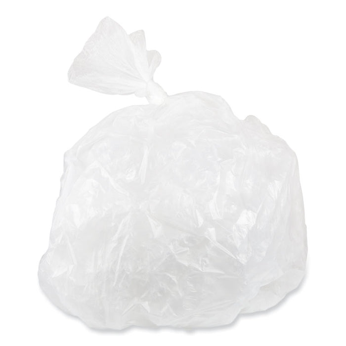 Draw-Tuff Institutional Draw-Tape Can Liners, Drawstring, 23 gal, 1 mil, 38" x 28.5", Natural, 25 Bags/Roll, 6 Rolls/Carton