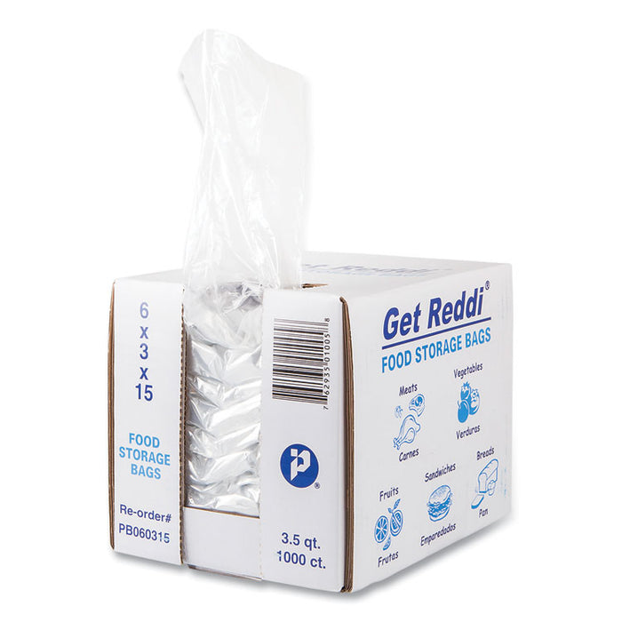 Food Bags, 112 oz., 6" x 3" x 15", Clear, 1,000/Carton