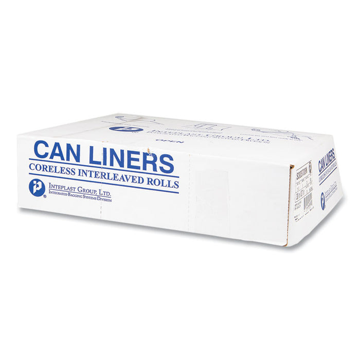 High-Density Commercial Can Liners, 30 gal, 8 mic, 30" x 37", Clear, Interleaved Roll, 25 Bags/Roll, 20 Rolls/Carton