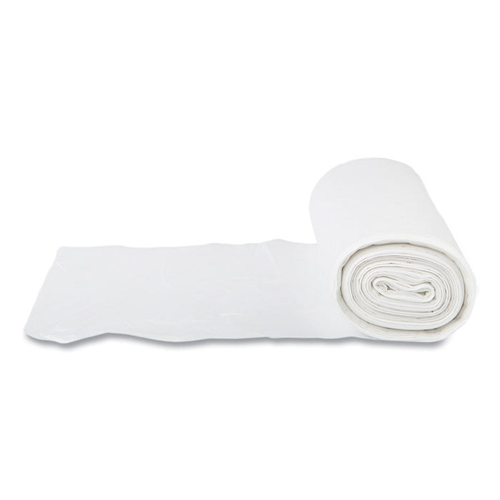 High-Density Commercial Can Liners, 60 gal, 14 mic, 38" x 60", Clear, Interleaved Roll, 25 Bags/Roll, 8 Rolls/Carton