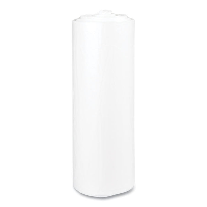 High-Density Commercial Can Liners, 45 gal, 12 mic, 40" x 48", Clear, Interleaved Roll, 25 Bags/Roll, 10 Rolls/Carton