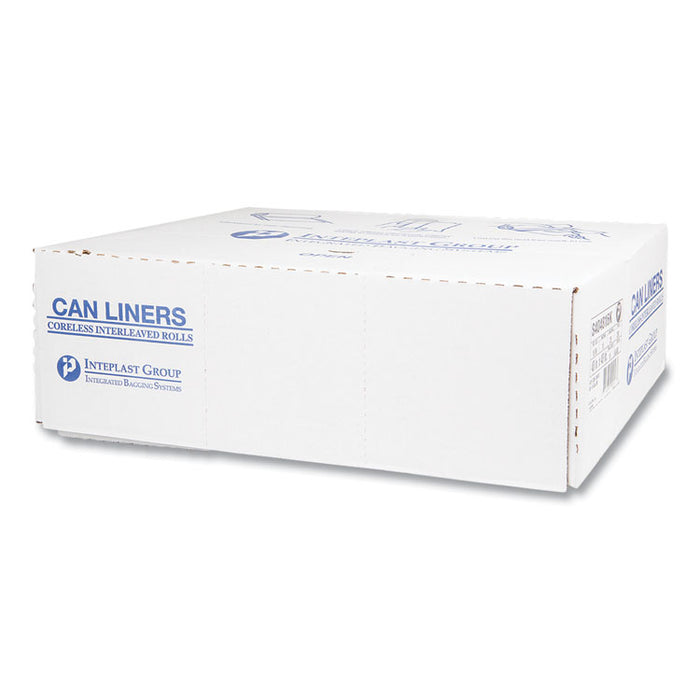 High-Density Commercial Can Liners, 45 gal, 16 mic, 40" x 48", Black, Interleaved Roll, 25 Bags/Roll, 10 Rolls/Carton