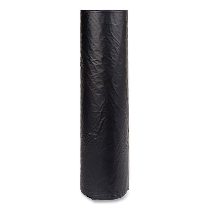 High-Density Commercial Can Liners, 56 gal, 16 mic, 43" x 48", Black, Interleaved Roll, 25 Bags/Roll, 8 Rolls/Carton
