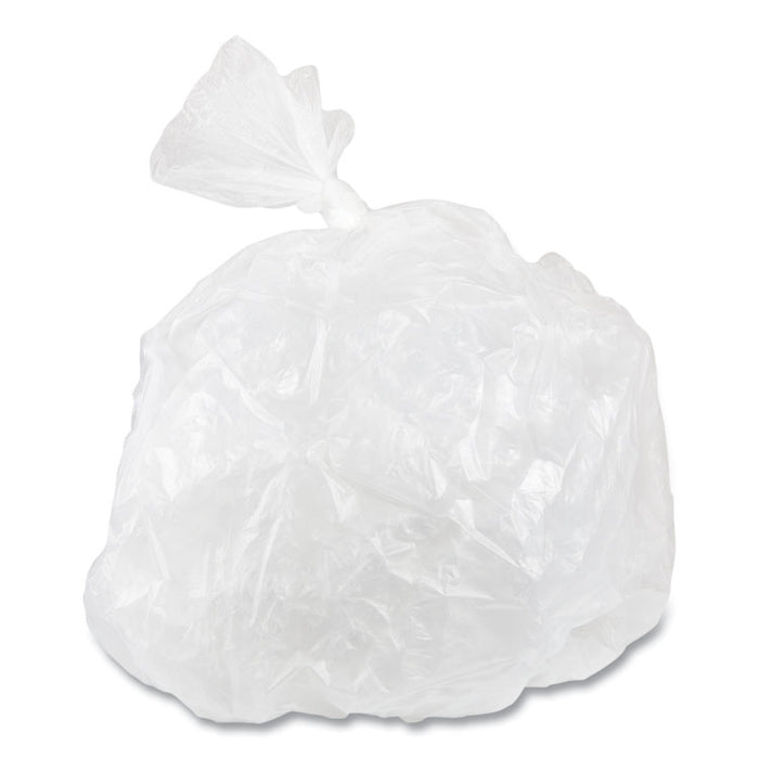High-Density Commercial Can Liner Value Pack, 30 gal, 11 mic, 30" x 36", Clear, Interleaved Roll, 25 Bags/Roll, 20 Rolls/CT
