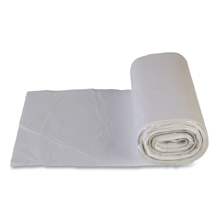High-Density Commercial Can Liner Value Pack, 60 gal, 14 mic, 43" x 46", Clear, Interleaved Roll, 25 Bags/Roll, 8 Rolls/CT