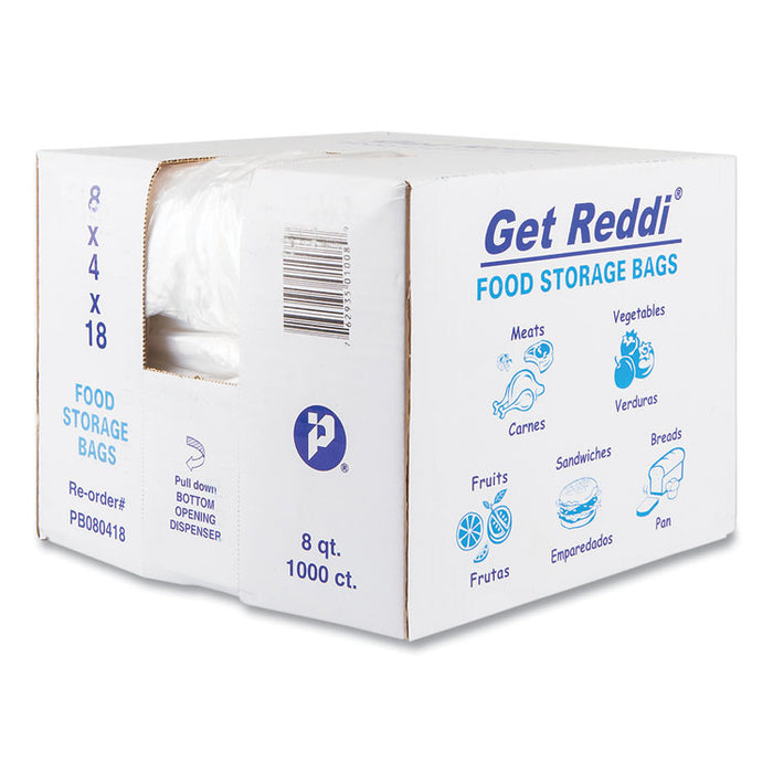 Food Bags, 2 Gallon, 8" x 4" x 18", Clear, 1,000/Carton