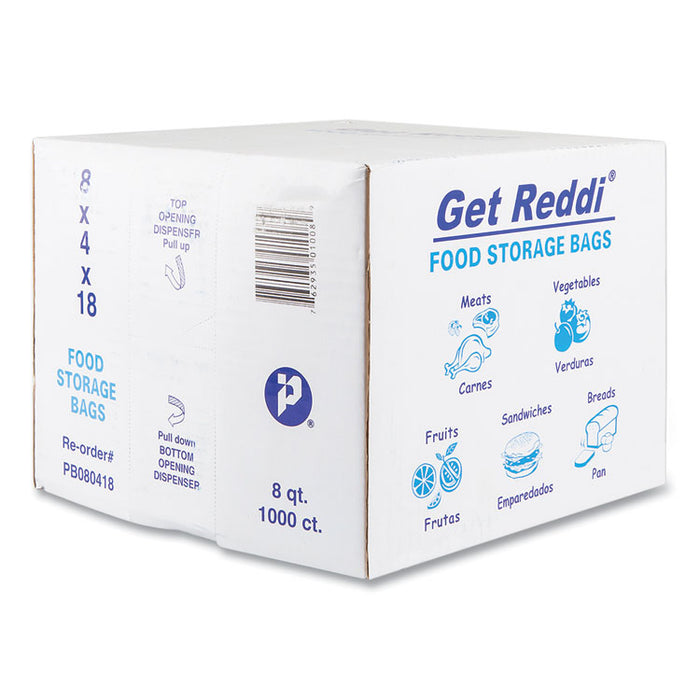 Food Bags, 2 Gallon, 8" x 4" x 18", Clear, 1,000/Carton